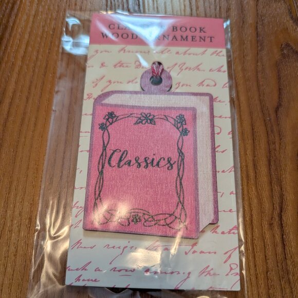 Classics Book Wood Ornament - Picture 1 of 2